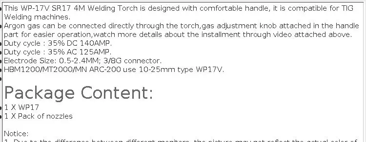 HITBOX TIG Torch Gas Burner Welding Torch WP17V 10-25mm Adapter 140A 13ft 4M Argon Welding Gun Tools 35-50mm Compact with Welder