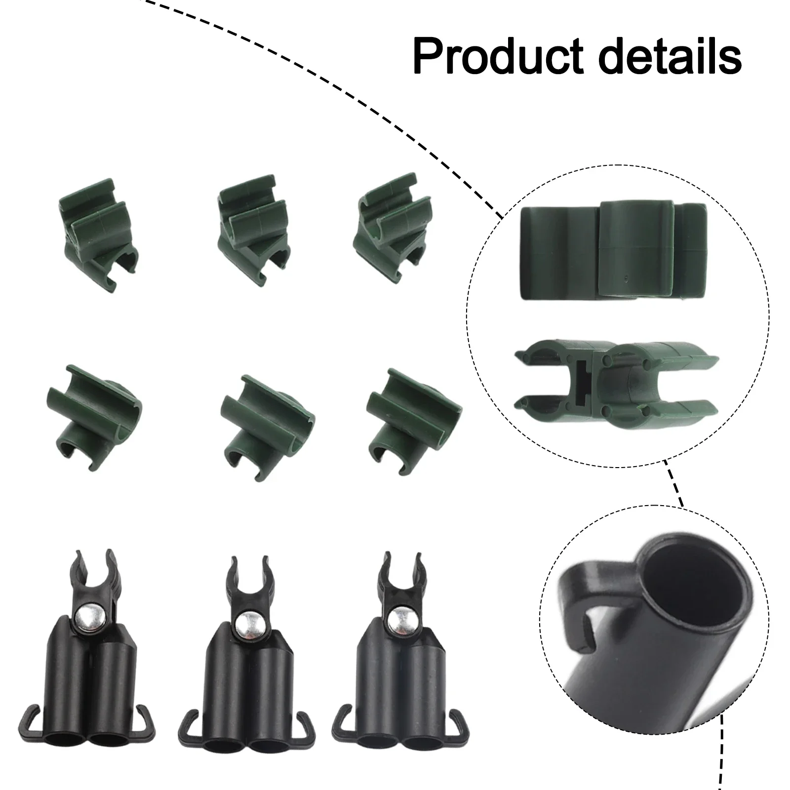 Gardening Stakes Connector Clips 60PCS Adjustable Plant Trellis Kit For 11mm Size Compatible With Climbing Vines