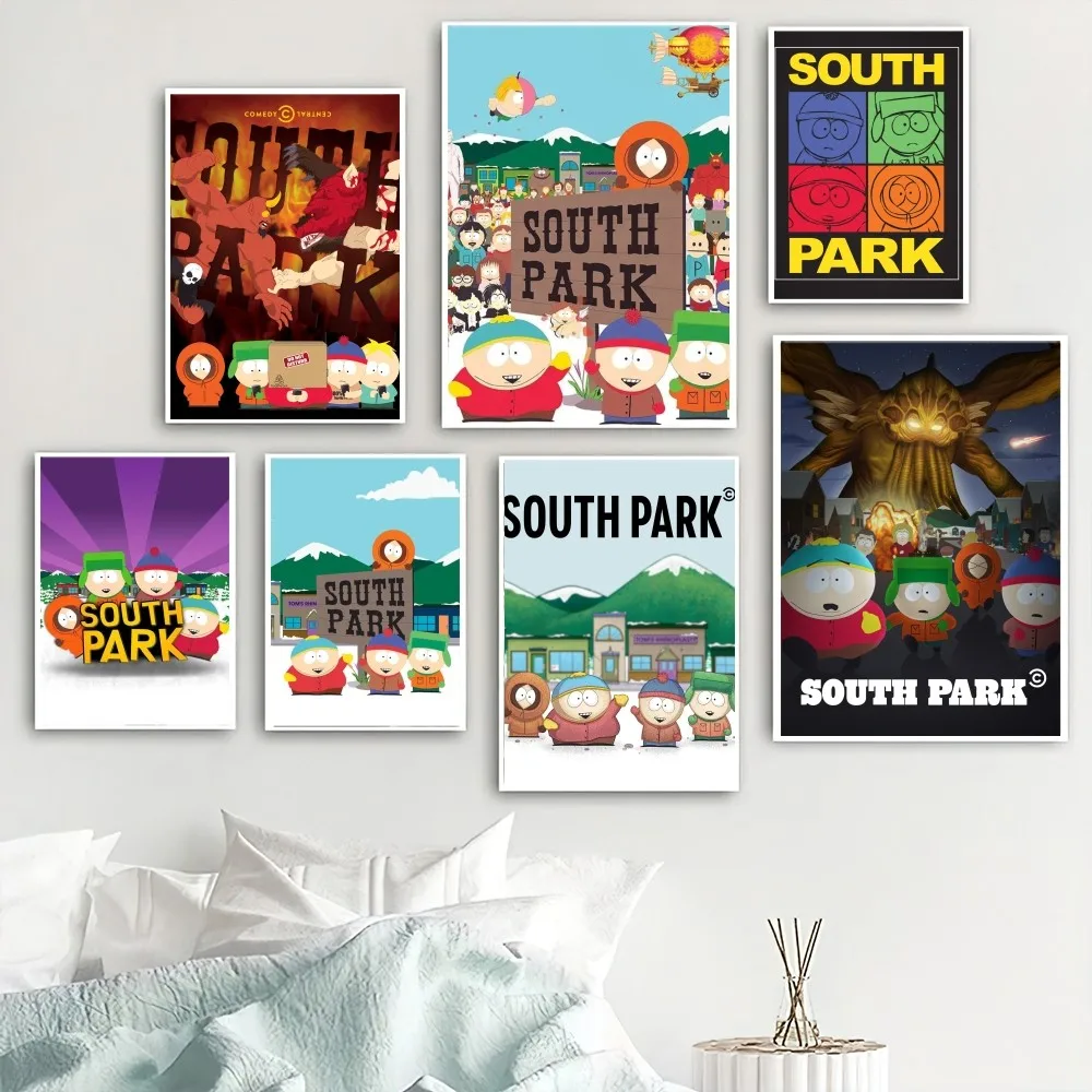 Cartoon S-South Cute P-Park Poster Home Room Decor Livingroom Bedroom Aesthetic Art Wall Painting Stickers