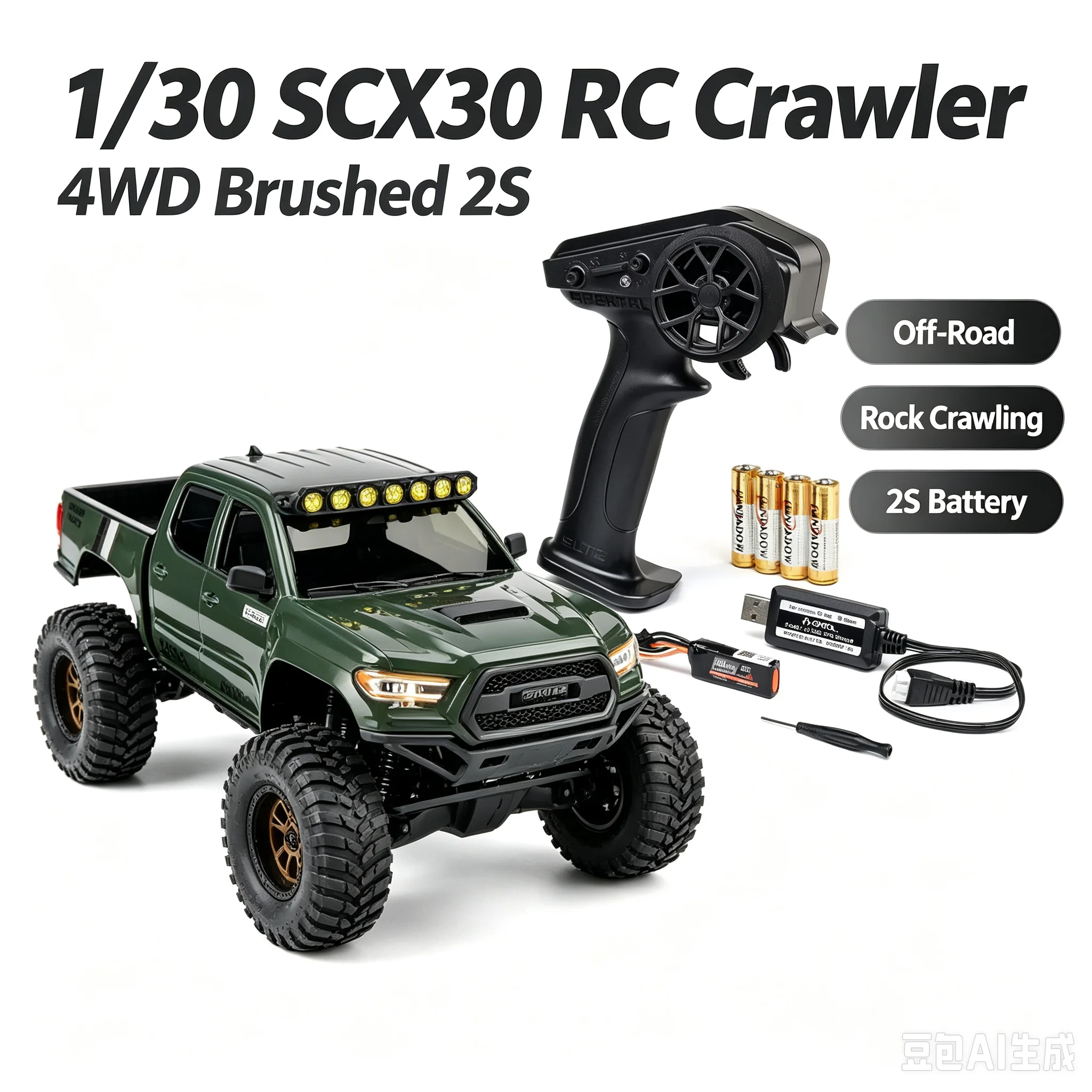 Axial 1/30 SCX30  Tacoma 4WD Brushed 2S RC Rock Crawler Off Road Remote Control Car For Adult Hobby