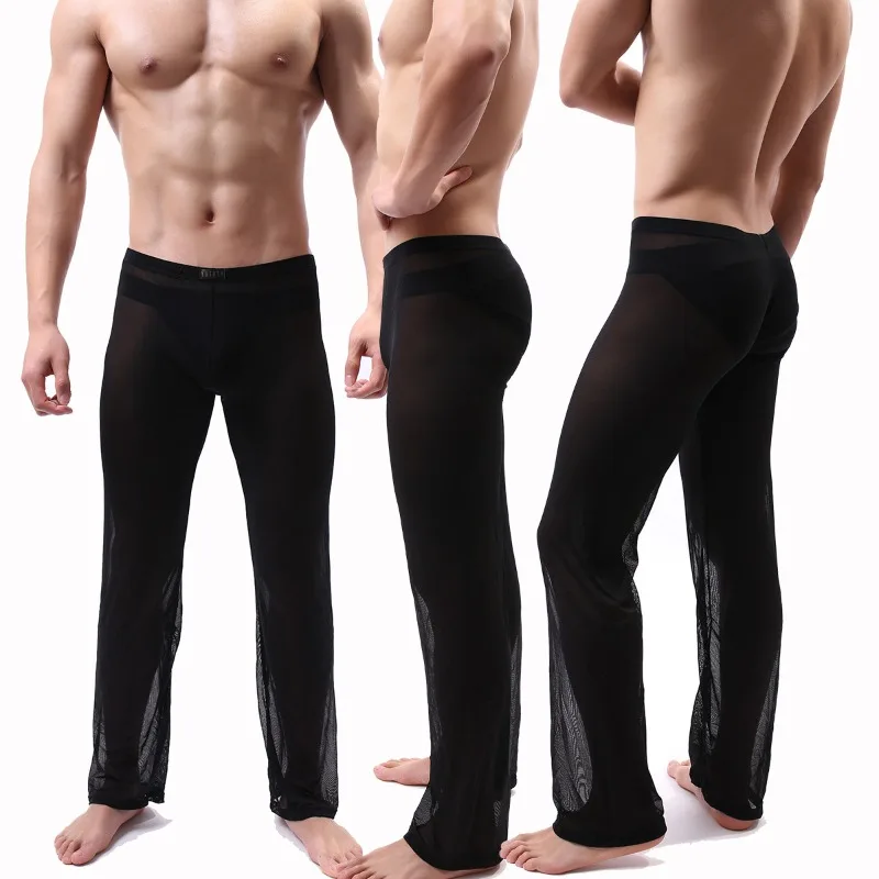 

Ultra-thin Men's See-Through Pajamas Panties Male underwear Mesh Sexy Lingerie Homme Perspective Long Pajamas Pants Sleepwear