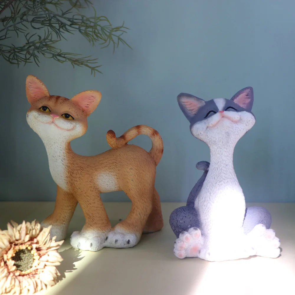 

Милая фигурка кота из смолы, животное, котенок, декомпрессия, украшение для рабочего стола, аксессуары для гостиной, кабинета, офиса, декор, ремесла