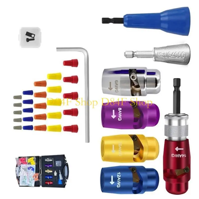 D84F Efficient Wire Stripping Drill Attachments, Aluminum Alloy Electrician Work Tool For Rapid Cable Twisting And Connecting