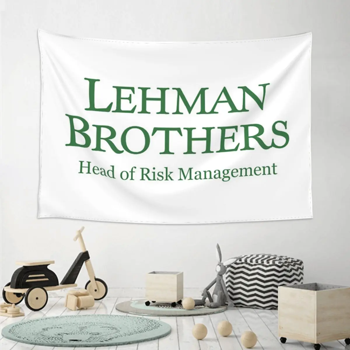 Lehman Brothers Risk Management 2008 Fin Tapestry Art Wall Hanging Aesthetic Home Decoration Tapestries for Living Room