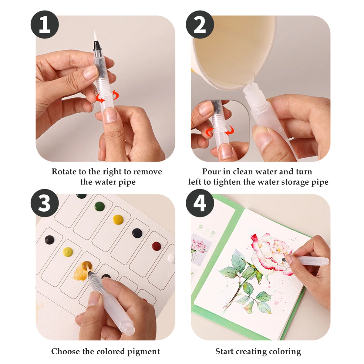 Kawaii Coloring Book with 12 Watercolor Set Korean Stationery Kids Stress Relief & Adults Art Therapy Doodle Cultural Supplies view 4
