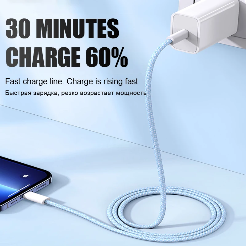 PD 60W Fast Charger 5A USB C to Type C Cable For Apple iPhone 16 15 Pro Max Plus Quick Charging For Huawei Samsung Xiaomi Cable