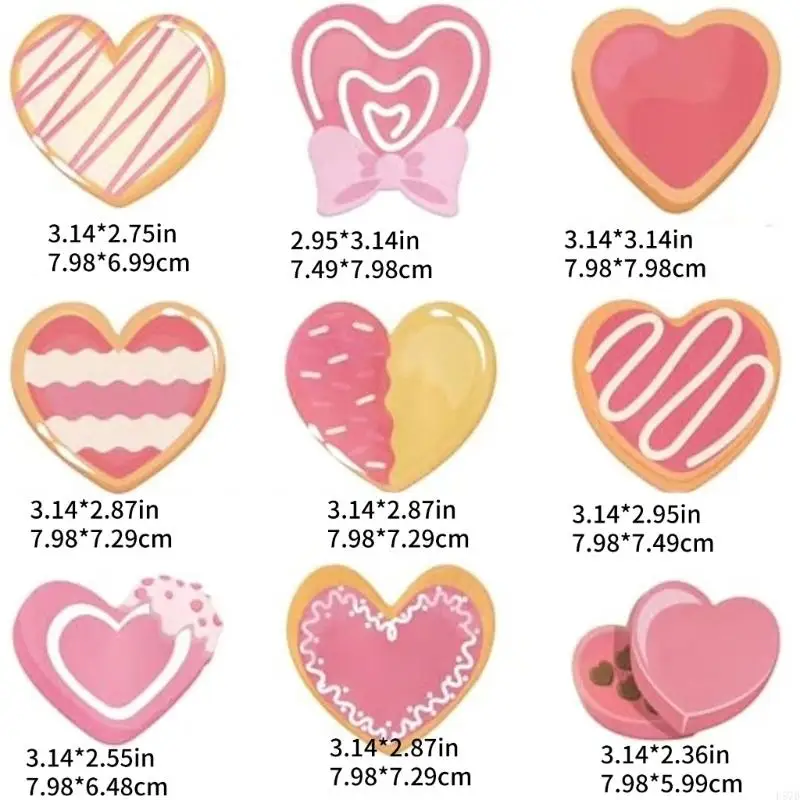 D57D 9pcs Diseños forma corazón corazón Pad Sticking Pad Pad Notes Pad Notas notas