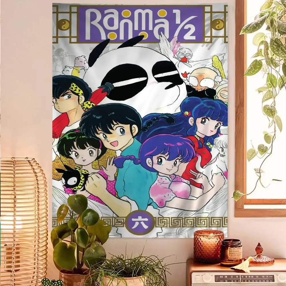 Anime Ranma 12 Tapestry Floor Mat Non-Slip Laundry Room Mat Laundry Decor Balcony Child Living Room Household Carpets