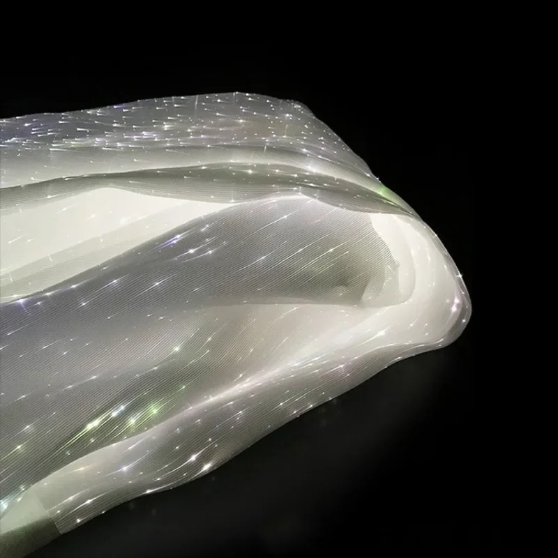 Światłowód LED tkanina kolorowa świecąca tkanina światłowodowa świecąca tkanina DIA spinka do włosów ręcznie robiona 15x60 cm/100x140cm