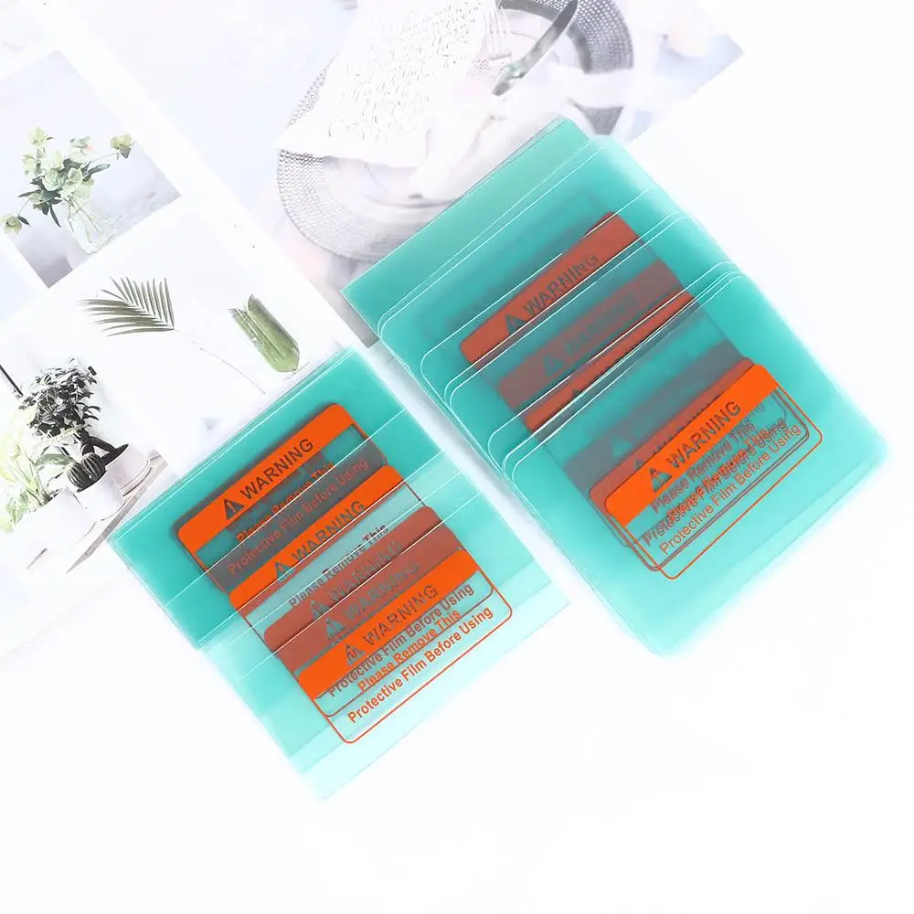 Aksesori Helm Las Tenaga Surya Penutup Lensa Pengganti Plastik Transparan Pelindung Eksternal Lembaran Pelindung Masker Lensa Cermin