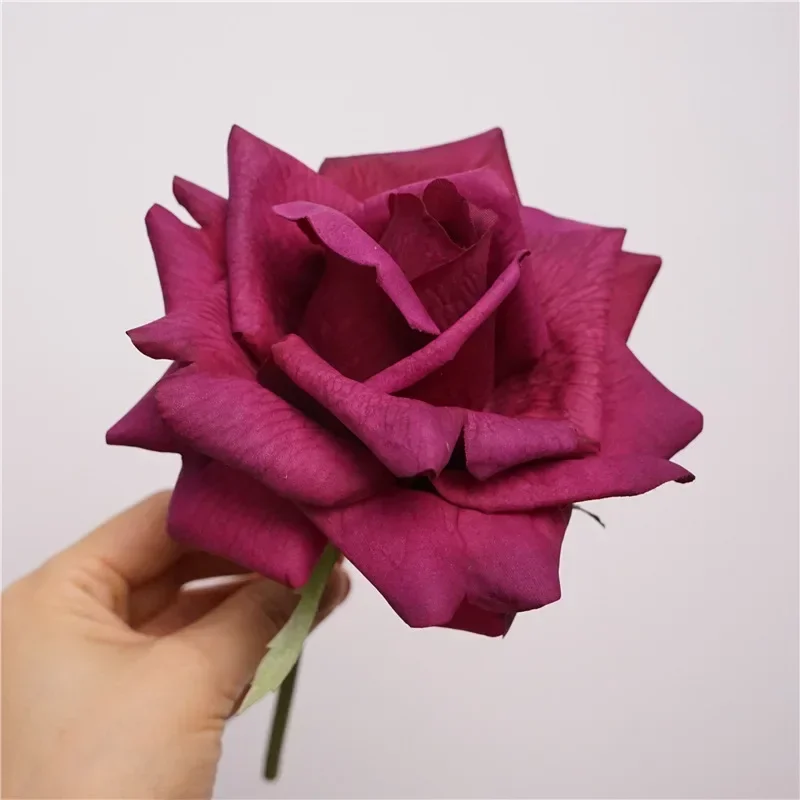 10Pc Hydraterende Rose Real Touch Kunstbloemen Bruiloft Decor Bloemstuk Bruidsboeket Home Party Event Decor Rose