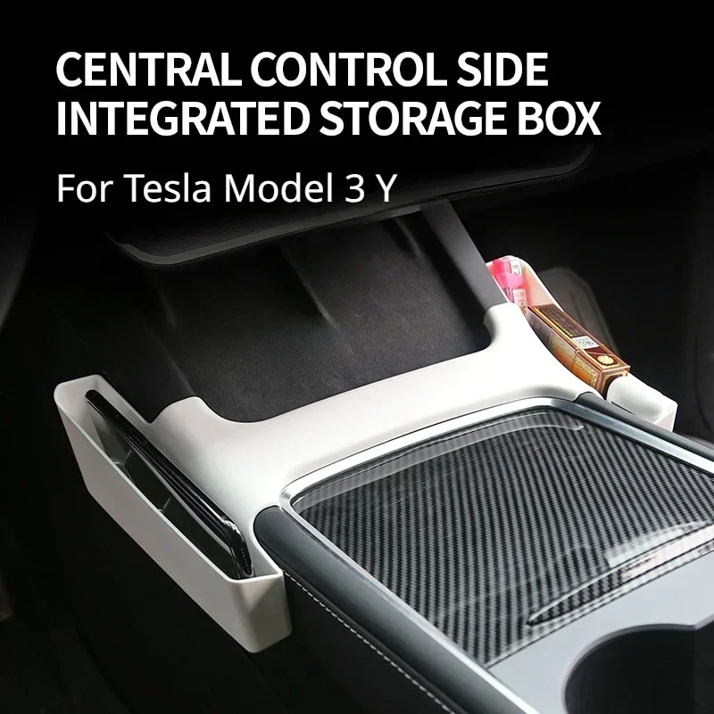 For Tesla Model 3 Y Side Gap Storage Box Center Console Armrest Both Sides Telephone Organizer Car Interior Modification Stowing