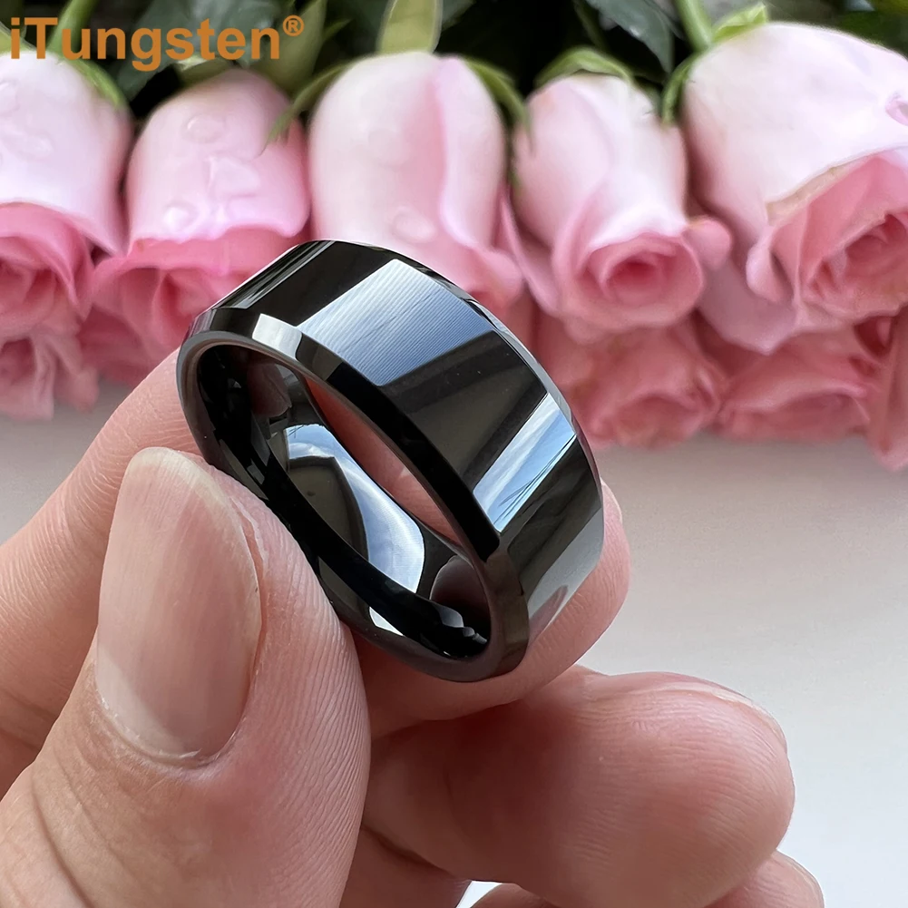 8MM 6MM 4 Colors Wedding Band Men Women Tungsten Carbide Ring With High Polished Beveled Finish Excellent Quality Comfort Fit