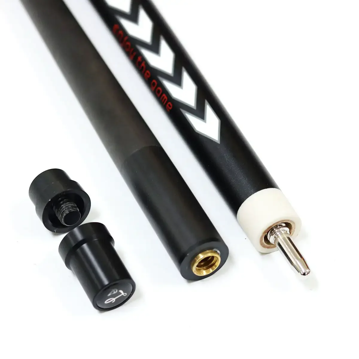 Black/White Premium Quality 2/3 Split Jump Cue Carbon Fiber Shaft 42 Inch Stainless Steel Fast Joint Snooker Billiard Jump Stick