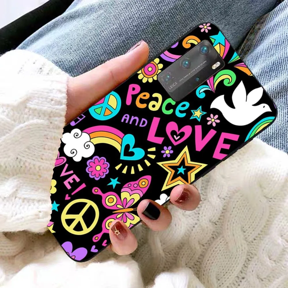 Love Peace Phone Case For Huawei P 8 9 10 20 30 40 50 Pro Lite Psmart Honor 10 lite 70 Mate 20lite