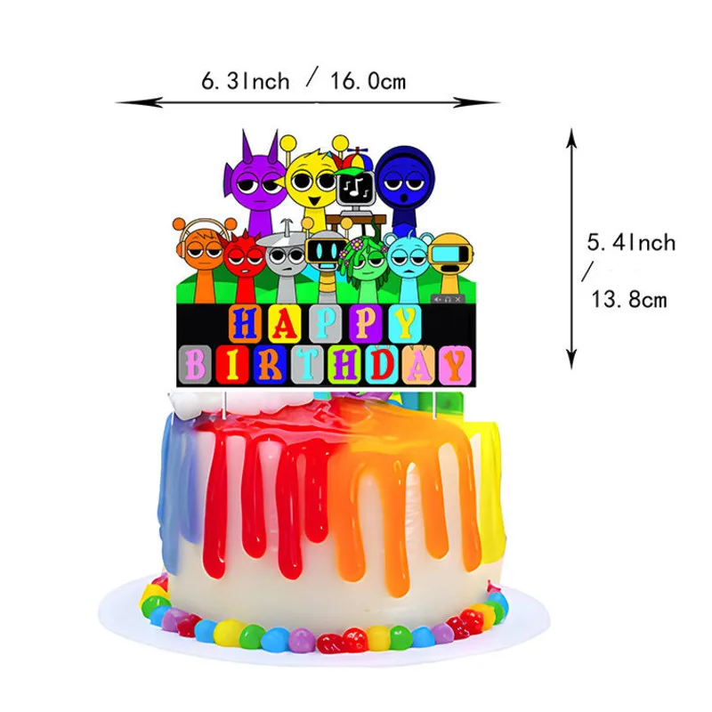 Spronkis Music Game Rhythm Box Theme Party Birthday Decoration Balloon Flag Pulling 4 Set Background Cloth Scene Arrangement New