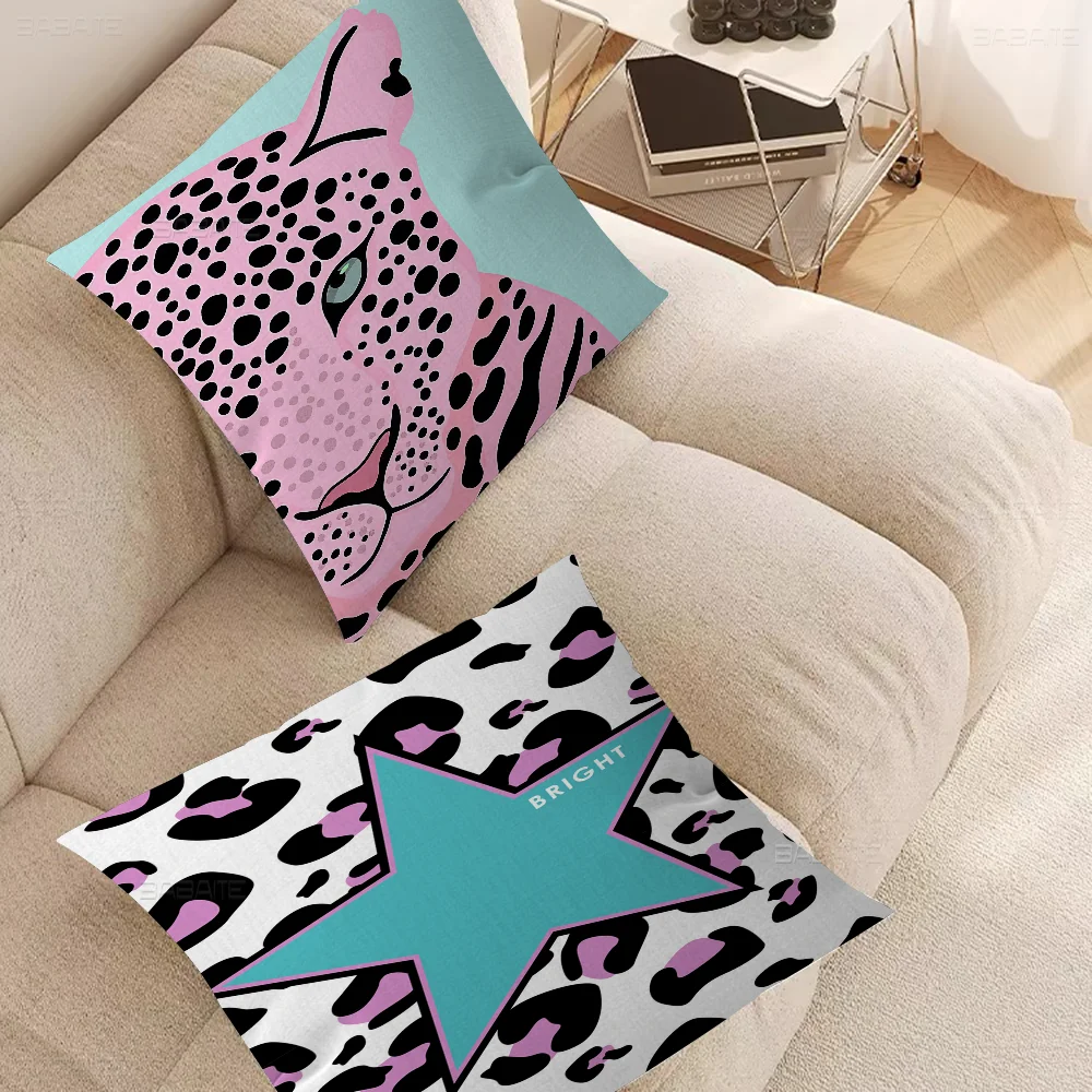 Wild Leopard Tiger Vase Flower Rainbow Girl Power Pillowcases Home Bedding Decorative Pillow Cover Wedding Super Soft Pillow