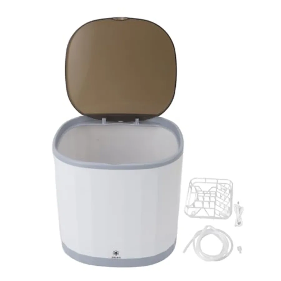 

Compact Countertop Mini Dishwasher 4L Built-in Water 360 Spray 2000mAh Battery USB Rechargeable Portable for Small Apartments D