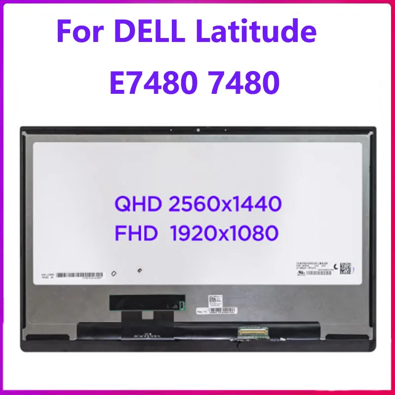 

14 Inch laptop touch screen For DELL Latitude E7480 7480 FHD 1920x1080 WQHD 2560x1440 Digitizer Replacement Assenbly