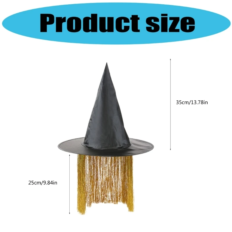 R1WE – chapeau sorcière moderne, pour Costumes d'halloween, fêtes événements Cosplay, tissu Oxford