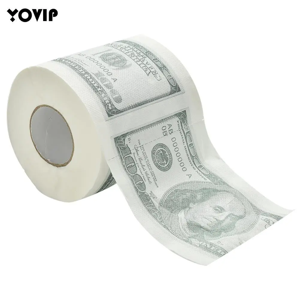 Rollo de papel higiénico creativo, rollos suaves mágicos, billete de dólar, $100 USD, novedad