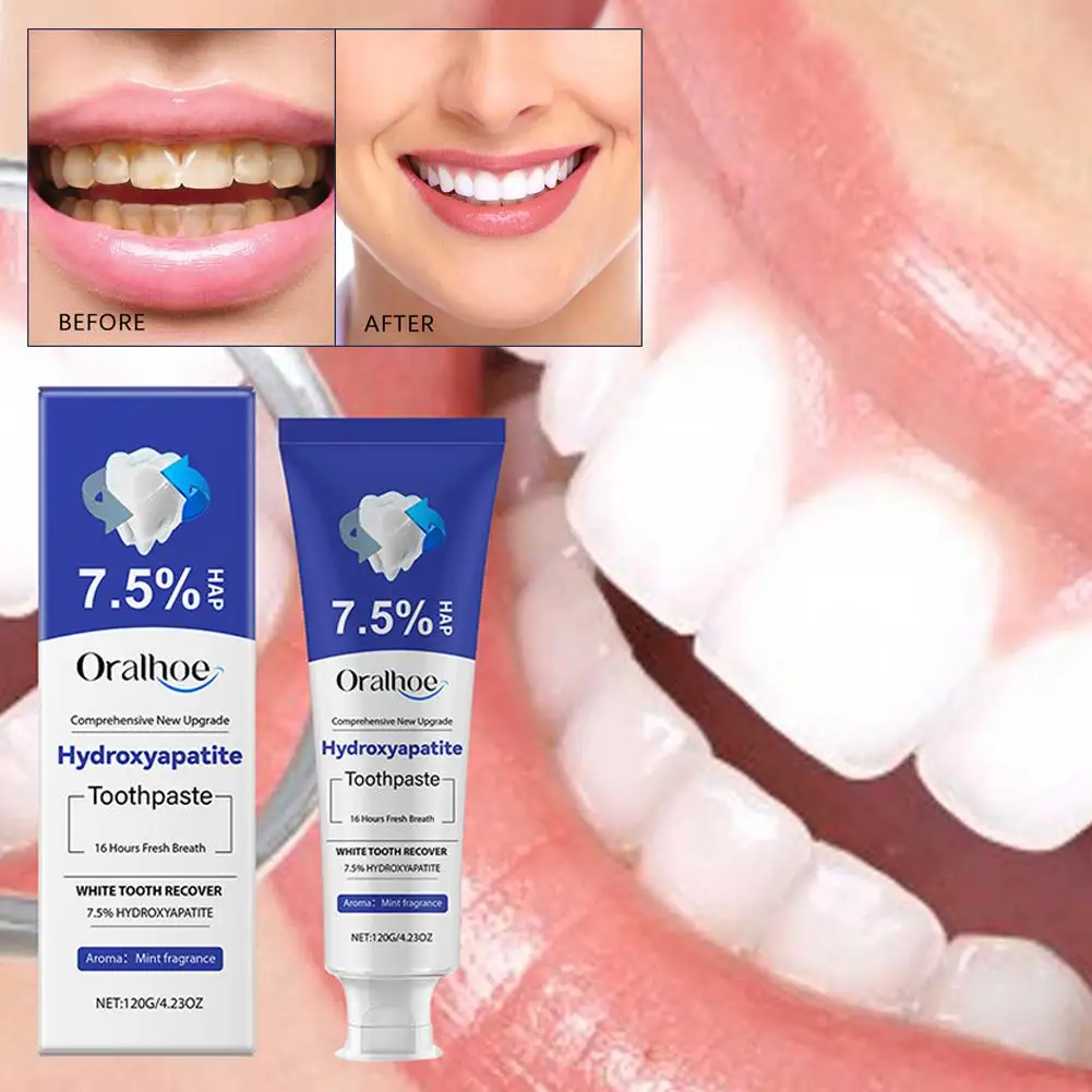 Hydroxyapatite Whitening Toothpaste - Gentle Teeth Removal Toothpaste & Care Stain Breath, Cleaning, Enamel Fresh Z3I6