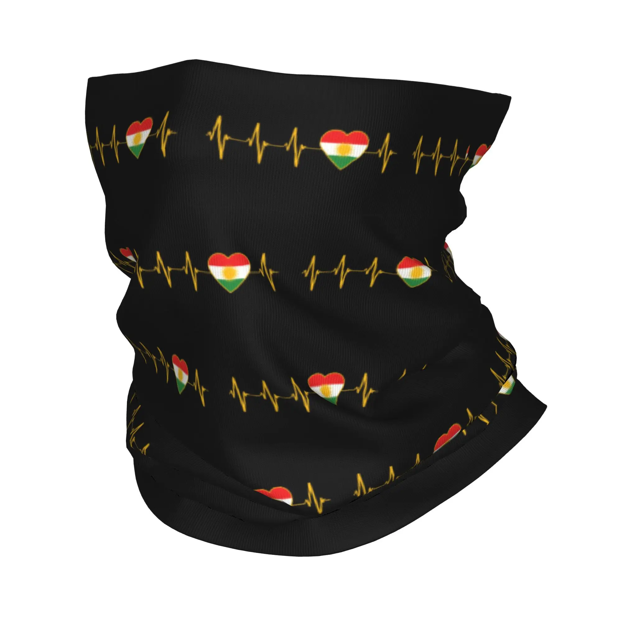 

Kurdish Heartbeat I Love Kurdistan Heartbeat Flag Bandana Neck Warmer Men Women Winter Ski Tube Scarf Gaiter Syrian Face Cover