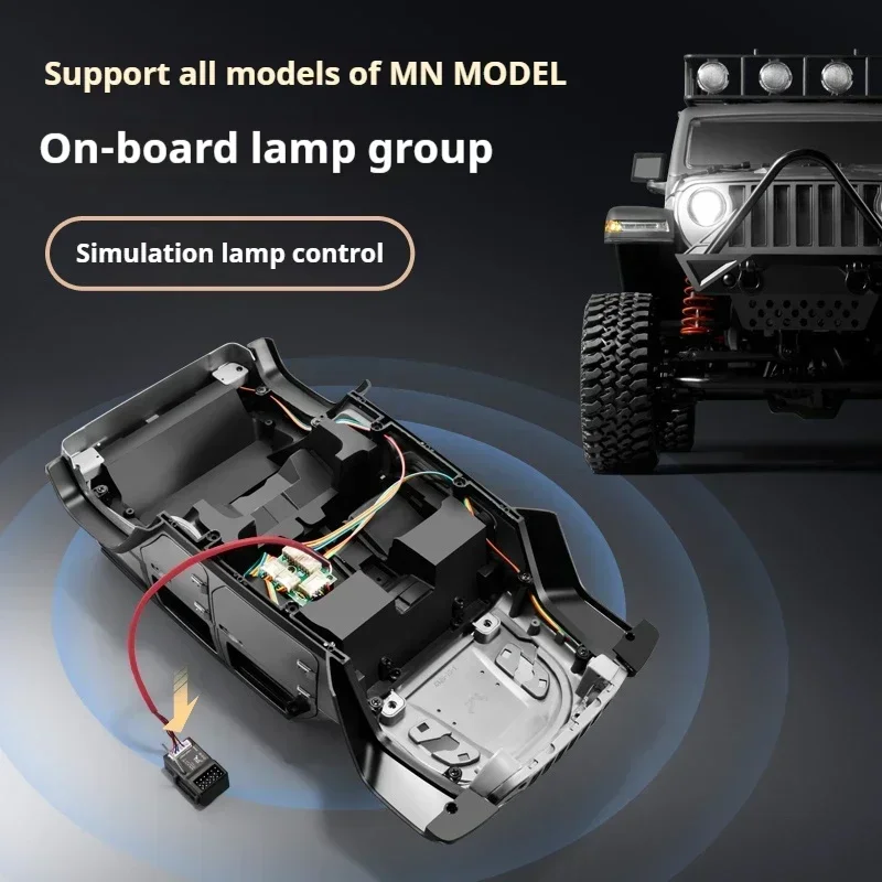 Transmissor receptor de controle remoto 6ch 2.4g 40a esc para mn111 mn d90 mn99s mn78 mn86 mn128 mn168 rc adesivo de grupo de luz de carro