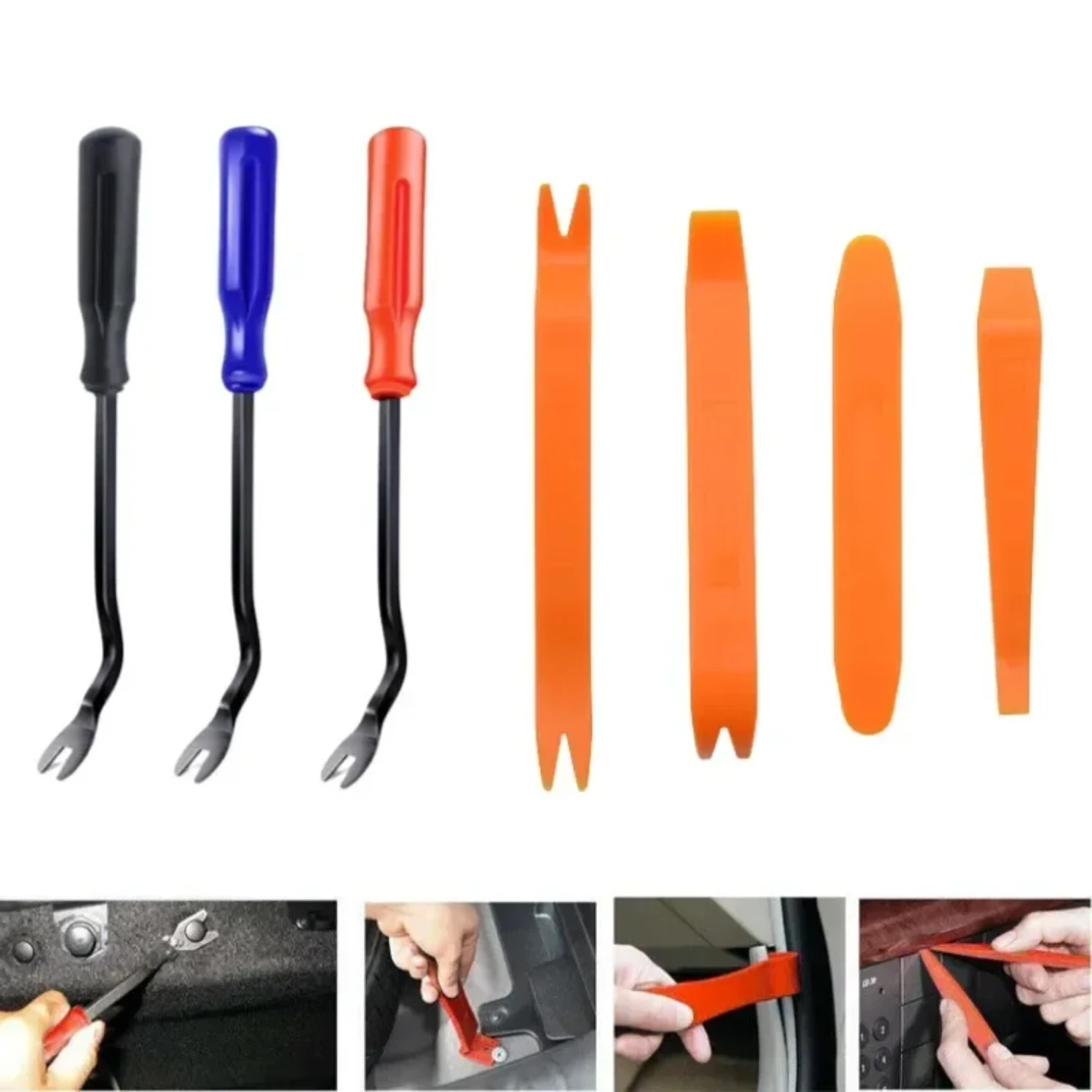 

Car Removal Tool + 4pcs/set Portable Vehicle Car Panel Audio Trim Removal Tool Set Kit Practical Car Repairing Hand Tools