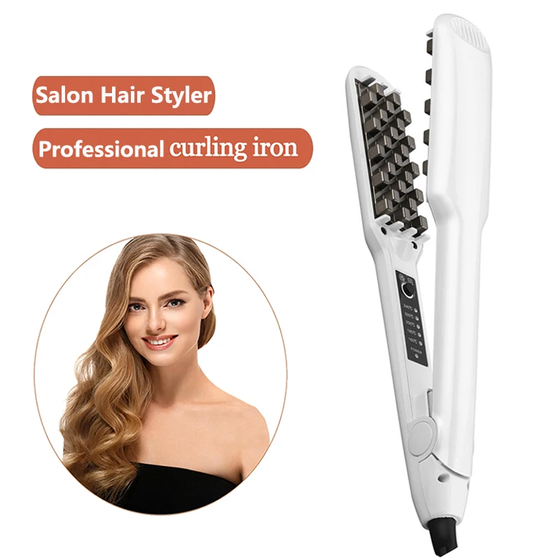 Hair Iron Ceramic 3D Grid Hair Crimper Professional Volumizing Curling Iron Corn Perm Fluffy Splint Flat Iron Hair Styling Tools