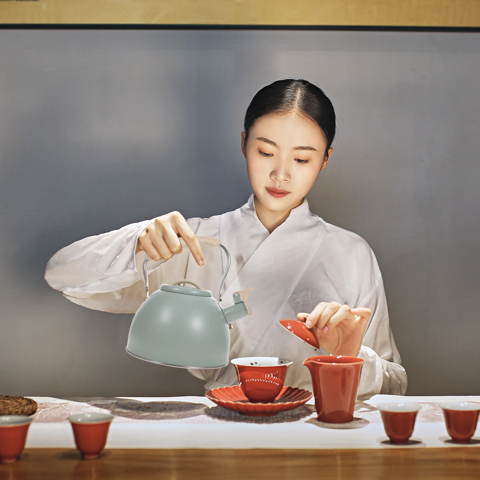 

Stainless Steel Whistling Rustproof Stovetop Conduction Daily Use Water Kettle Portable Tea Pot Corrosion Resistance