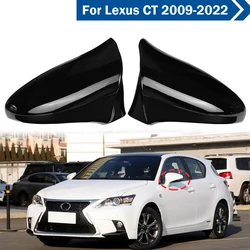1 Pair Glossy Black Car Side Door Rearview Mirror Cover For LEXUS CT 2009-2022 Side Wing Mirror Shell Decoration Cover