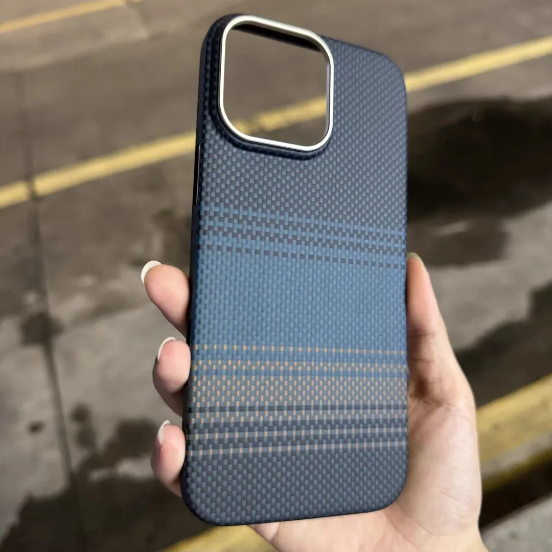 Asdipsa Genuine Aramid Carbon Fiber Case For iPhone 16 Pro Max 16Pro Matte Braided Woven Sunrise Ultra Thin Light Armor Cover