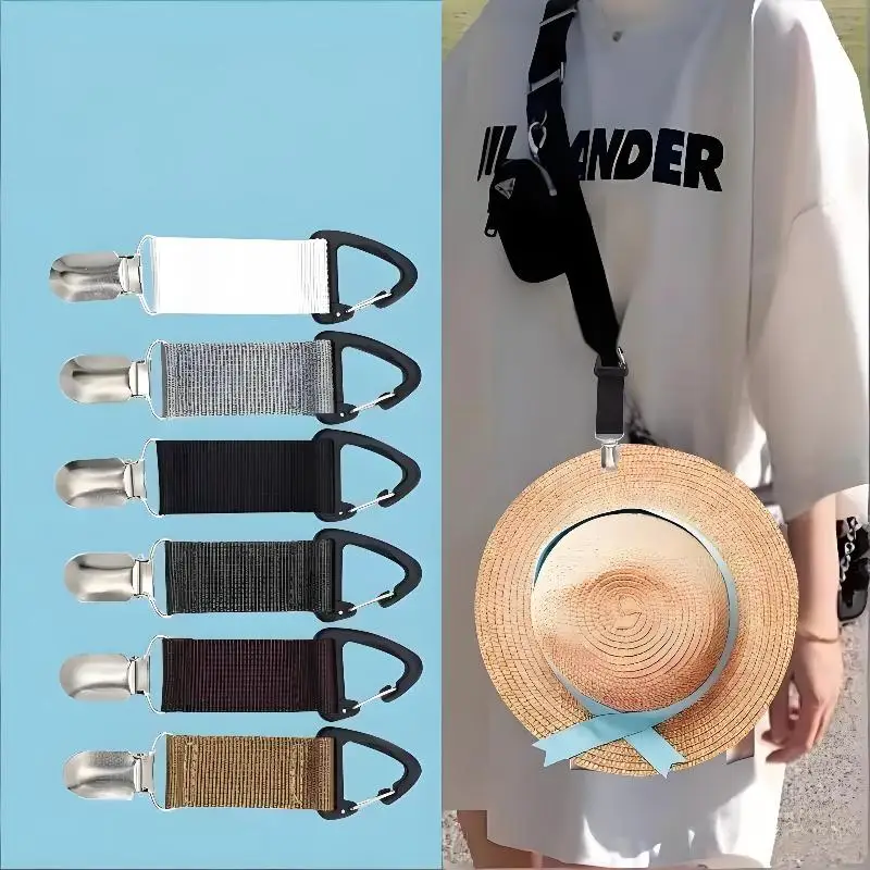 Outdoor Travel Straw Hat Clip Multi-functional Anti-slip Hat Holder for Backpack Luggage Purse Beach Camping Daily Use Accessory