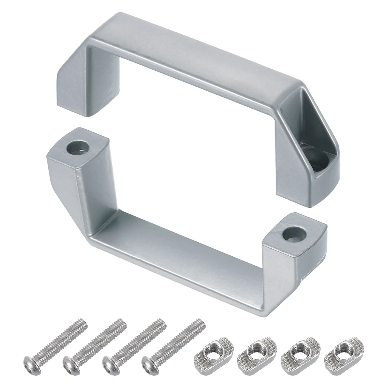 4 Pack Rectangular Pull Handle Hole Center Aluminium Alloy Door Handle Modern Drawer Pull for Drawer Cabinets Gate Garages
