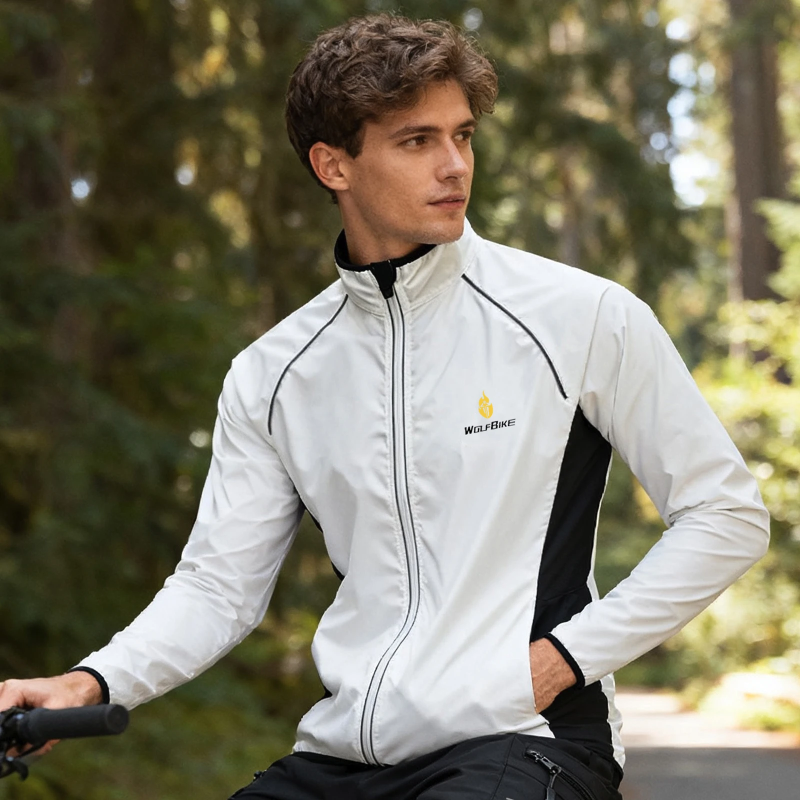 WOSAWE Fahrrad-Windbreaker Winddichte Wasserabweisende Jacke Atmungsaktive Outdoor-Sport-Wander-Laufjacke – Detail 15