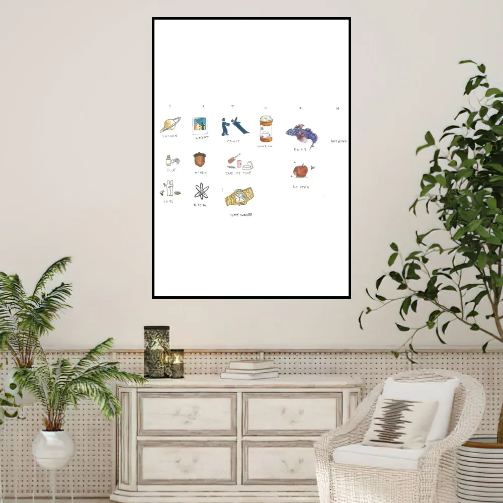 Singer SZA Saturn-Single SOS Poster Small Prints Wall Painting Bedroom Living Room Wall Sticker Office