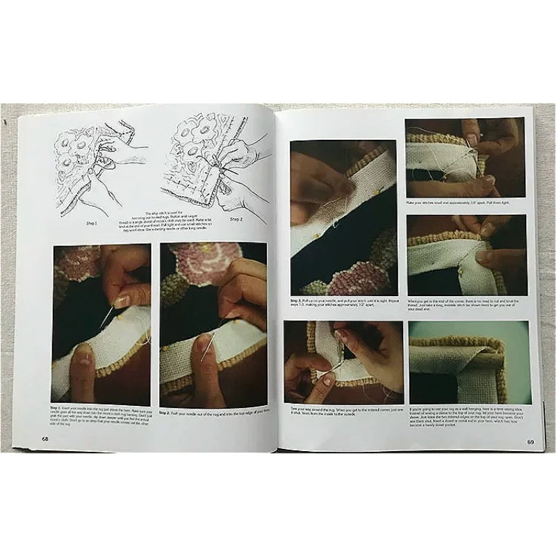 Punch Needle Rug Hooking Craft Book DIY Embroidery Carpet Crocheting Techniques Book: Explanation of Hand Knitting Stitches
