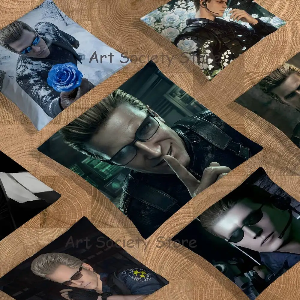 R-Resident E-Evil Albert Wesker Pillow Case Square Double-Sided Printing Short Plush Sofa Cushion Cover Bedroom Office Sofa Gift