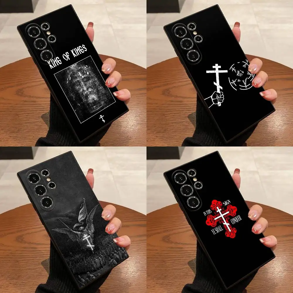 

Orthodox Cross Icon Church God Phone Case For Samsung S25,S24,S21,S22,S23,S30,Ultra,S20,Plus,Fe,Lite,5G Black Shell