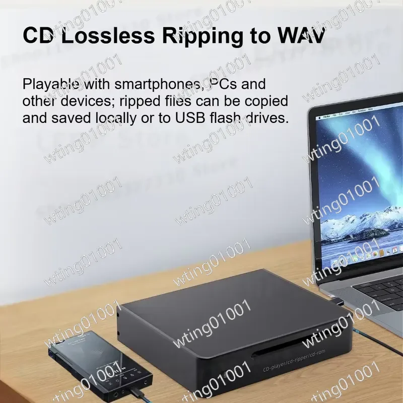 CD Ripper for Automatic Transcription Output WAV Lossless Files CD Album Digital Player for CD Turntable