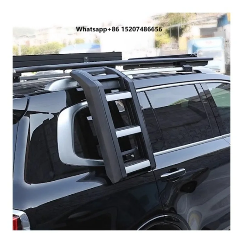 NEWWIND Aluminum Black Roof Frame Side Folding Ladder