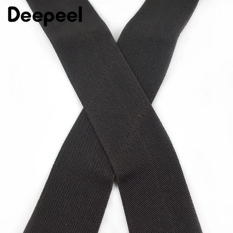 1Pc Deepeel 5*120 センチメートル新ファッションワイドメンズサスペンダーパンツ黒フックバックル 4 クリップストレッチ男性付けろ作業中かっこアクセサリー