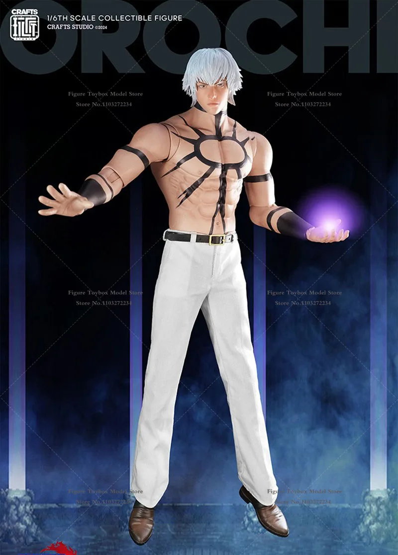 الحرف اليدوية ستوديو 1/6 الشعر الأبيض مقاتلة أوروتشي رجل عمل الشكل اليابانية الكلاسيكية لعبة دور حساسة 12 "السراويل البيضاء لعبة الجندي
