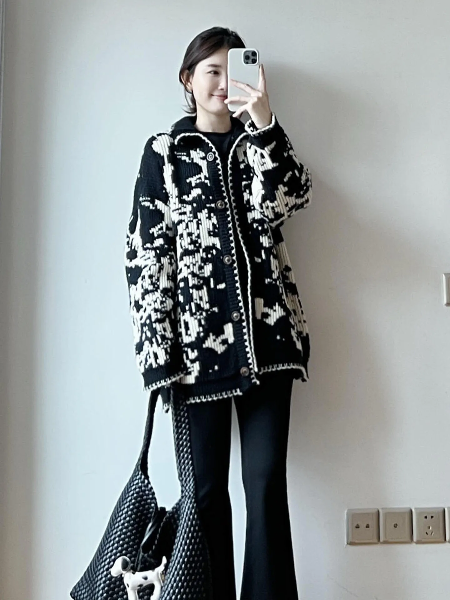 

Retro Knitted Sweater Coat Women's Loose Warm Lazy Sle Spring New Arrival Tassel Cardigan Long Sve Medium Length