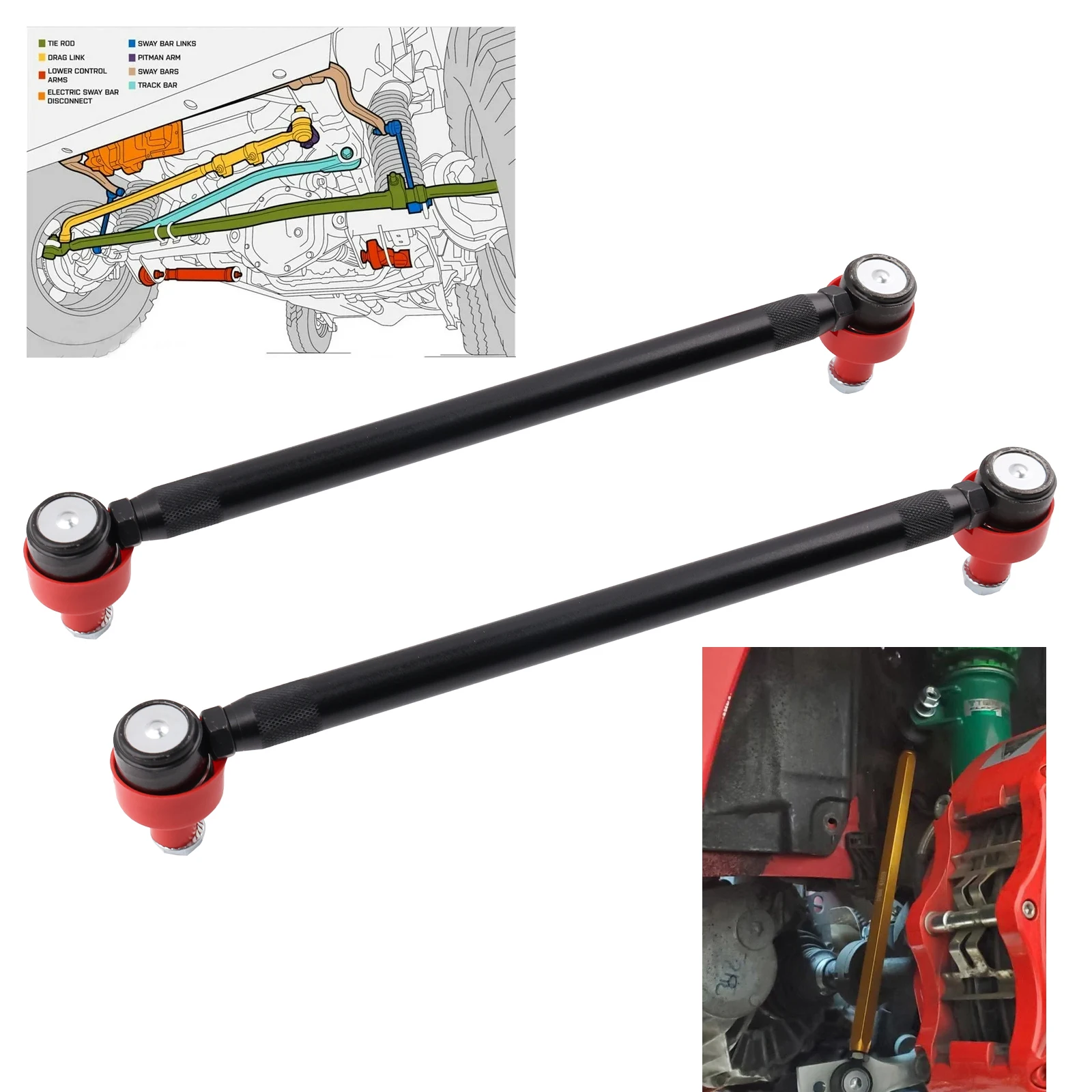 

Suspension System Sway Bar Links Front Pair Adjustable for Honda Civic FC FK8 Type R 2016 2017-2021