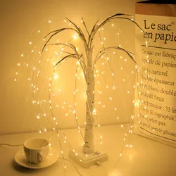 Árbol de sauce llorón iluminado con 8 modos, luces de hadas para Navidad, fiesta, Festival, boda, dormitorio, decoración