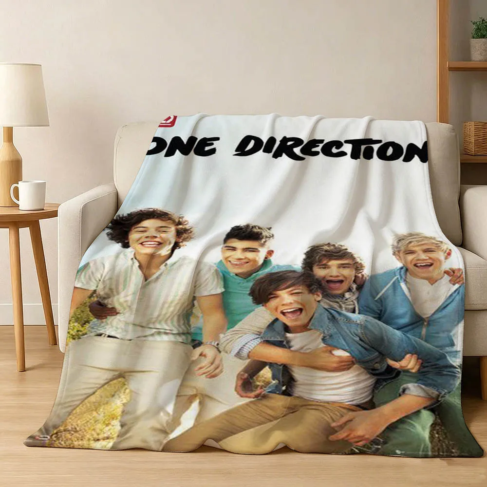 3D O-One Band Music D-Direction-S Print Flannel Blanket Soft Throw Blanket Art For Home Decor Bedroom Bed Sofa Picnic Fans Gifts