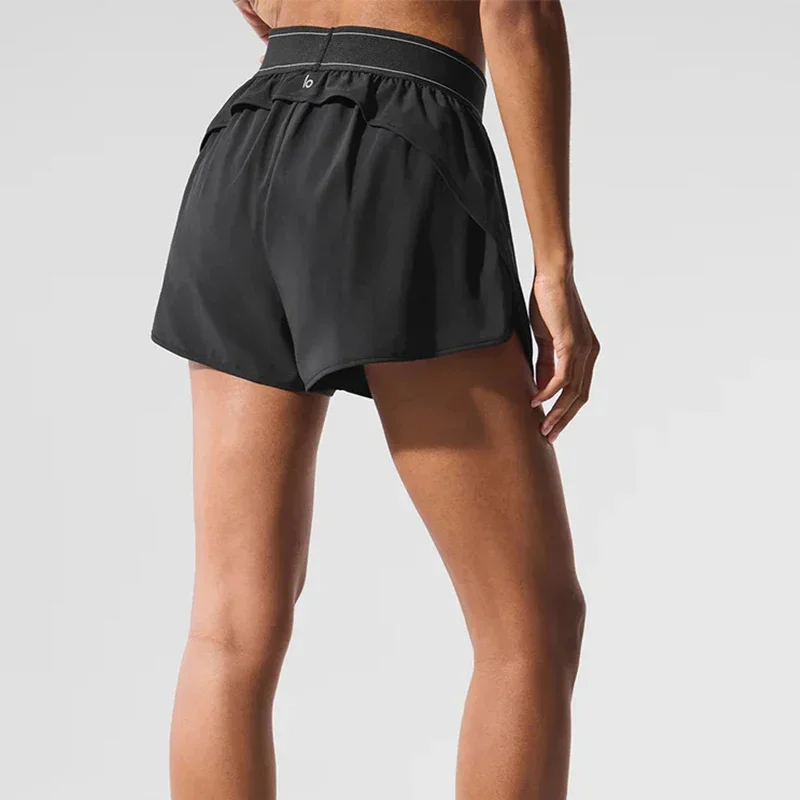 Celana Pendek Yoga AL Wanita Musim Panas Fitness Spandex Neon Elastis Celana Pendek Lari Olahraga Wanita Celana Pendek Olahraga Gym Pakaian Olahraga Fitness