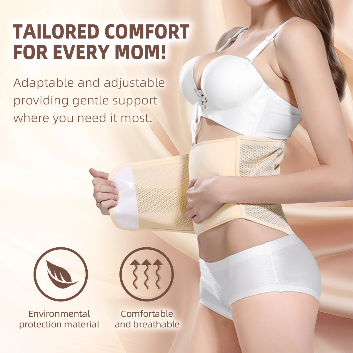 Postpartum Recovery Belly Wrap - Shapely Waist Sculpting, Stomach Flattening, New Moms After Childbirth - Adjustable, Breathable image 6